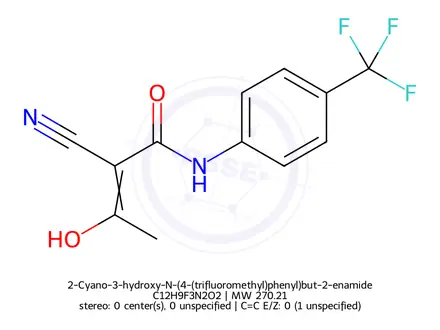 Chemical structure of 2-Cyano-3-hydroxy-N-(4-(trifluoromethyl)phenyl)but-2-enamide