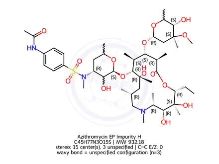 Chemical structure of Azithromycin EP Impurity H