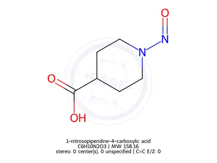 Chemical structure of 1-Nitrosopiperidine-4-Carboxylic Acid
