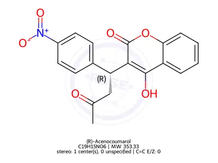 Chemical structure of (R)-Acenocoumarol