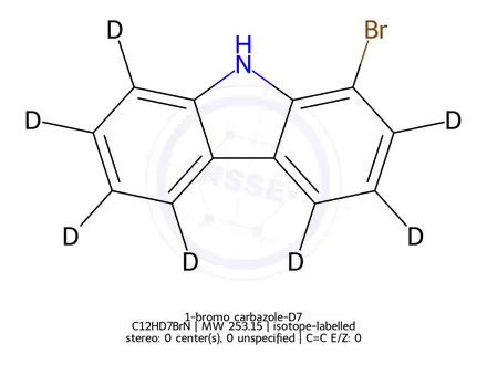 Chemical structure of 1-bromo carbazole-D7