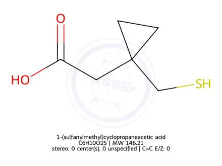 Chemical structure of 1-(sulfanylmethyl)cyclopropaneacetic acid