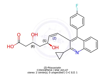 Chemical structure of (Z)-Pitavastatin