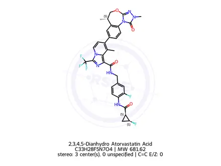 Chemical structure of 2,3,4,5-Dianhydro Atorvastatin Acid
