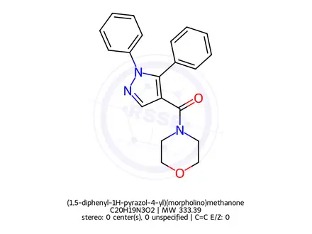 Chemical structure of (1,5-diphenyl-1H-pyrazol-4-yl)(morpholino)methanone