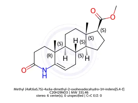 Chemical structure of Methyl (4aR,6aS,7S)-4a,6a-dimethyl-2-oxohexadecahydro-1H-indeno[5,4-f]quinoline-7-carboxylate