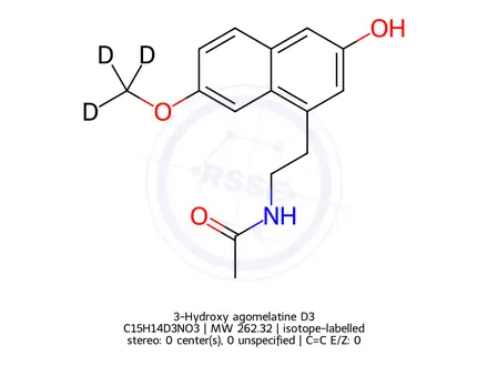 Chemical structure of 3-Hydroxy agomelatine D3