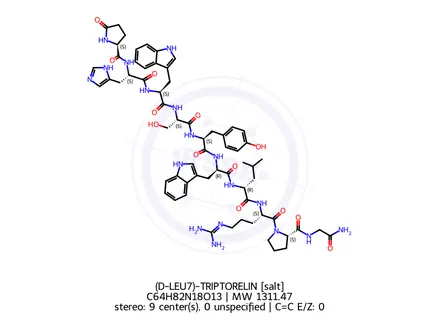 Chemical structure of (D-LEU7)-TRIPTORELIN