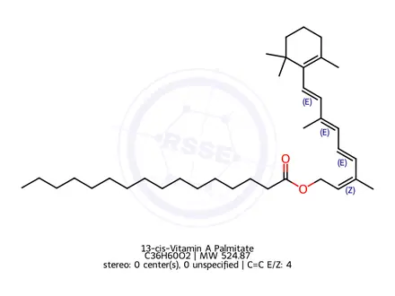 Chemical structure of 13-cis-Vitamin A Palmitate
