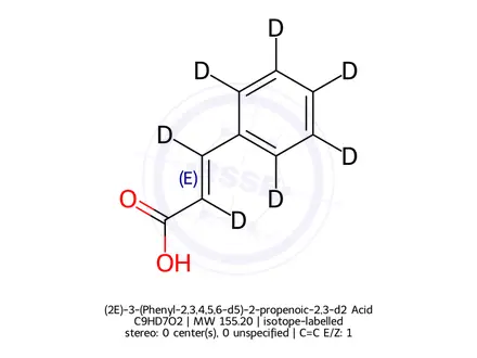 Chemical structure of (2E)-3-(Phenyl-2,3,4,5,6-d5)-2-propenoic-2,3-d2 Acid