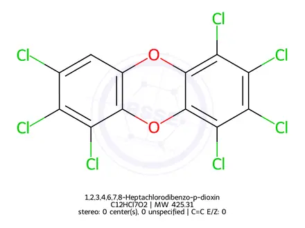 Chemical structure of 1,2,3,4,6,7,8-Heptachlorodibenzo-p-dioxin