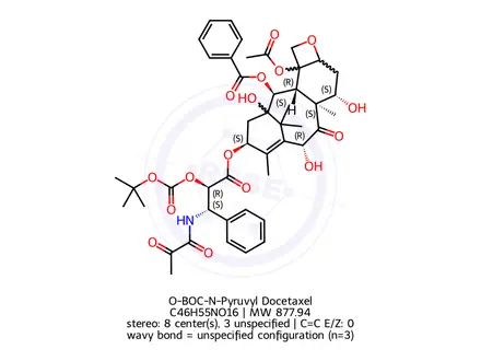 Chemical structure of O-BOC-N-Pyruvyl Docetaxel