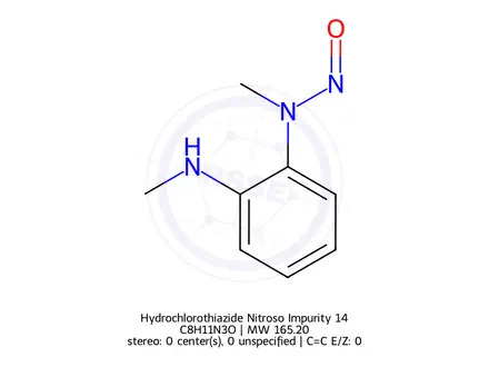 Chemical structure of Hydrochlorothiazide Nitroso Impurity 14