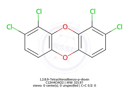Chemical structure of 1,2,8,9-Tetrachlorodibenzo-p-dioxin