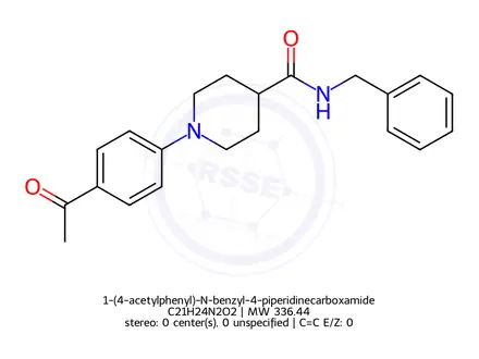 Chemical structure of 1-(4-acetylphenyl)-N-benzyl-4-piperidinecarboxamide
