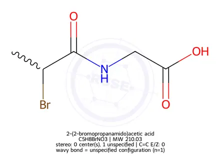 Chemical structure of 2-(2-bromopropanamido)acetic acid