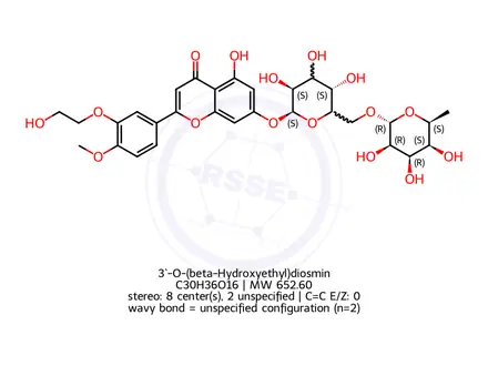 Chemical structure of 3`-O-(beta-Hydroxyethyl)diosmin