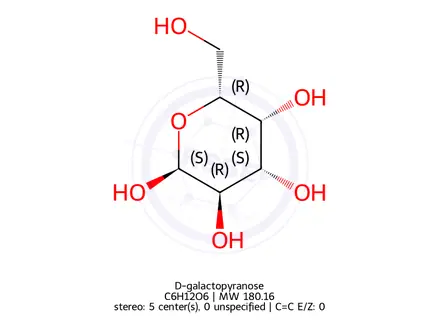 Chemical structure of α-D-Galactopyranose