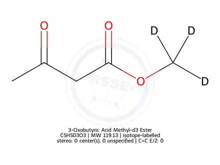 Chemical structure of 3-Oxobutyric Acid Methyl-d3 Ester