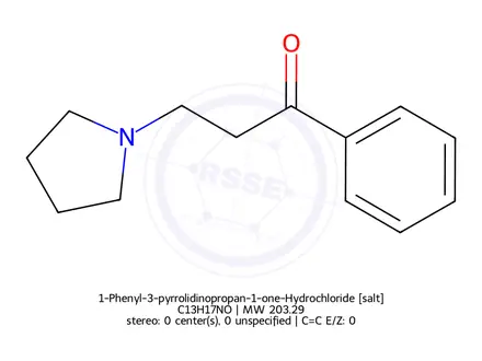 Chemical structure of 1-phenyl-3-(pyrrolidin-1-yl)propan-1-one Hydrochloride