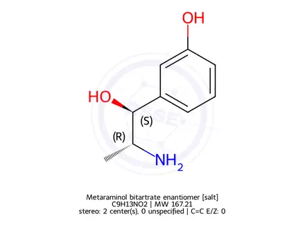 Chemical structure of Metaraminol bitartrate enantiomer