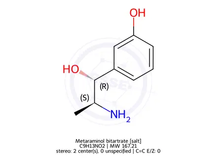 Chemical structure of Metaraminol bitartrate