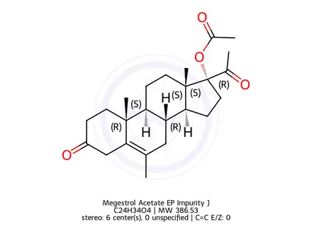Chemical structure of Megestrol Acetate EP Impurity J