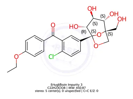 Chemical structure of Ertugliflozin Impurity 8