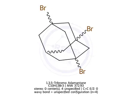 Chemical structure of 1,3,5-Tribromo Adamantane