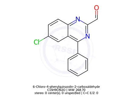 Chemical structure of 6-Chloro-4-phenylquinazolin-2-carboxaldehyde
