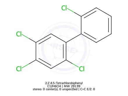 Chemical structure of 2,2',4,5-Tetrachlorobiphenyl