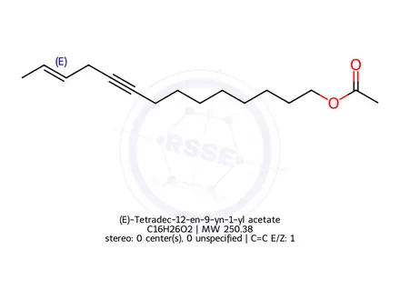 Chemical structure of (E)-Tetradec-12-en-9-yn-1-yl acetate