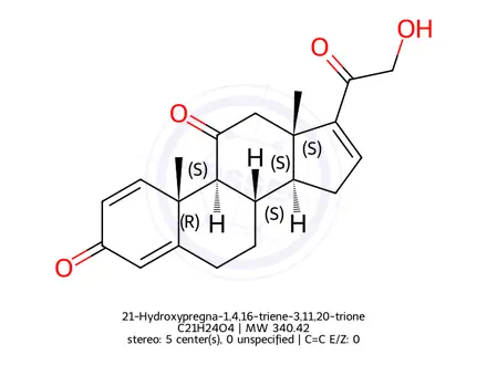 Chemical structure of 21-Hydroxypregna-1,4,16-triene-3,11,20-trione