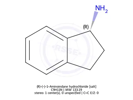 Chemical structure of (R)-(-)-1-Aminoindane hydrochloride