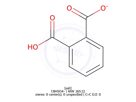 Chemical structure of Potassium hydrogen phthalate