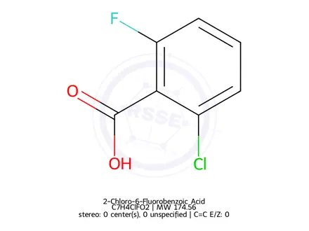 Chemical structure of 2-Chloro-6-Fluorobenzoic Acid