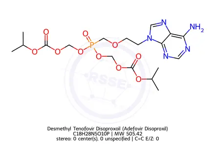 Chemical structure of Desmethyl Tenofovir Disoproxoil (Adefovir Disoproxil)