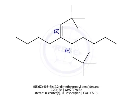 Chemical structure of (5E,6Z)-5,6-Bis(2,2-dimethylpropylidene)decane