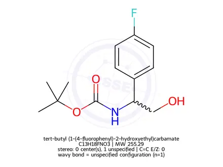 Chemical structure of tert-butyl (1-(4-fluorophenyl)-2-hydroxyethyl)carbamate