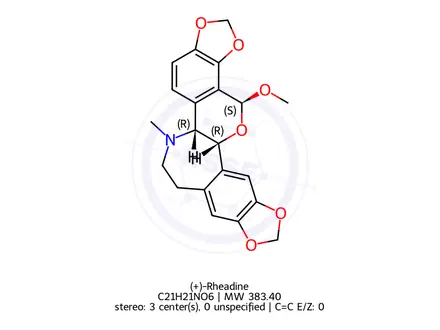 Chemical structure of (+)-Rheadine