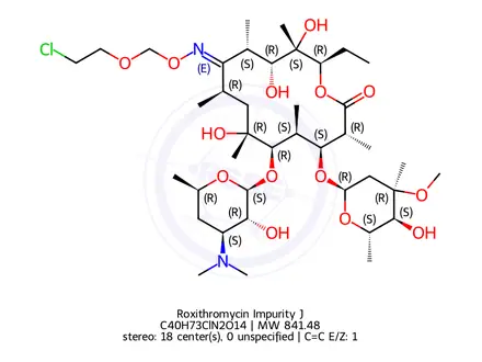 Chemical structure of Roxithromycin Impurity J