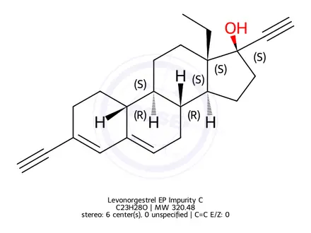 Chemical structure of Levonorgestrel EP Impurity C