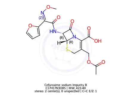Chemical structure of Cefuroxime sodium Impurity B