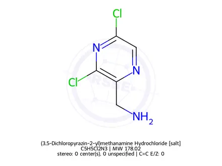 Chemical structure of (3,5-Dichloropyrazin-2-yl)methanamine Hydrochloride