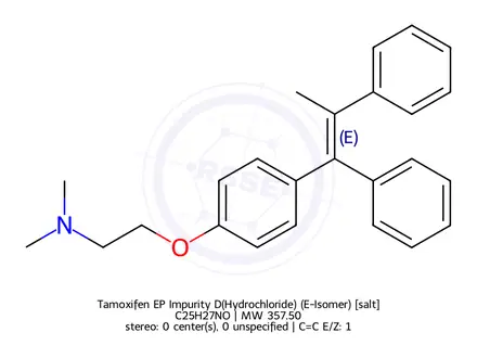 Chemical structure of Tamoxifen EP Impurity D(Hydrochloride) (E-Isomer)