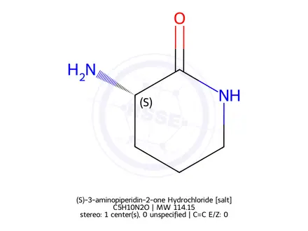 Chemical structure of (S)-3-aminopiperidin-2-one Hydrochloride