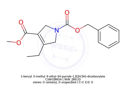 Chemical structure of 1-benzyl 3-methyl 4-ethyl-1H-pyrrole-1,3(2H,5H)-dicarboxylate