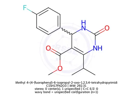 Chemical structure of Methyl 4-(4-fluorophenyl)-6-isopropyl-2-oxo-1,2,3,4-tetrahydropyrimidine-5-carboxylate