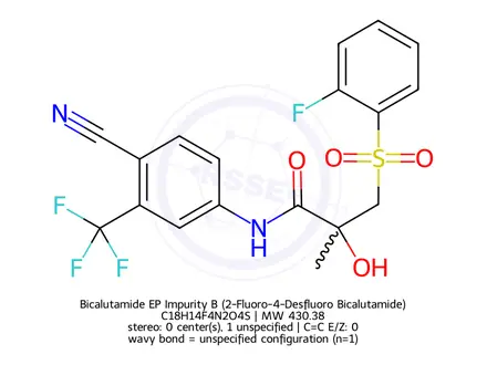 Chemical structure of Bicalutamide EP Impurity B (2-Fluoro-4-Desfluoro Bicalutamide)