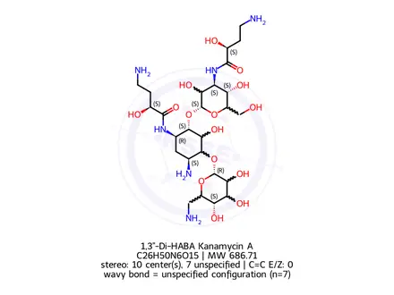 Chemical structure of 1,3''-Di-HABA Kanamycin A